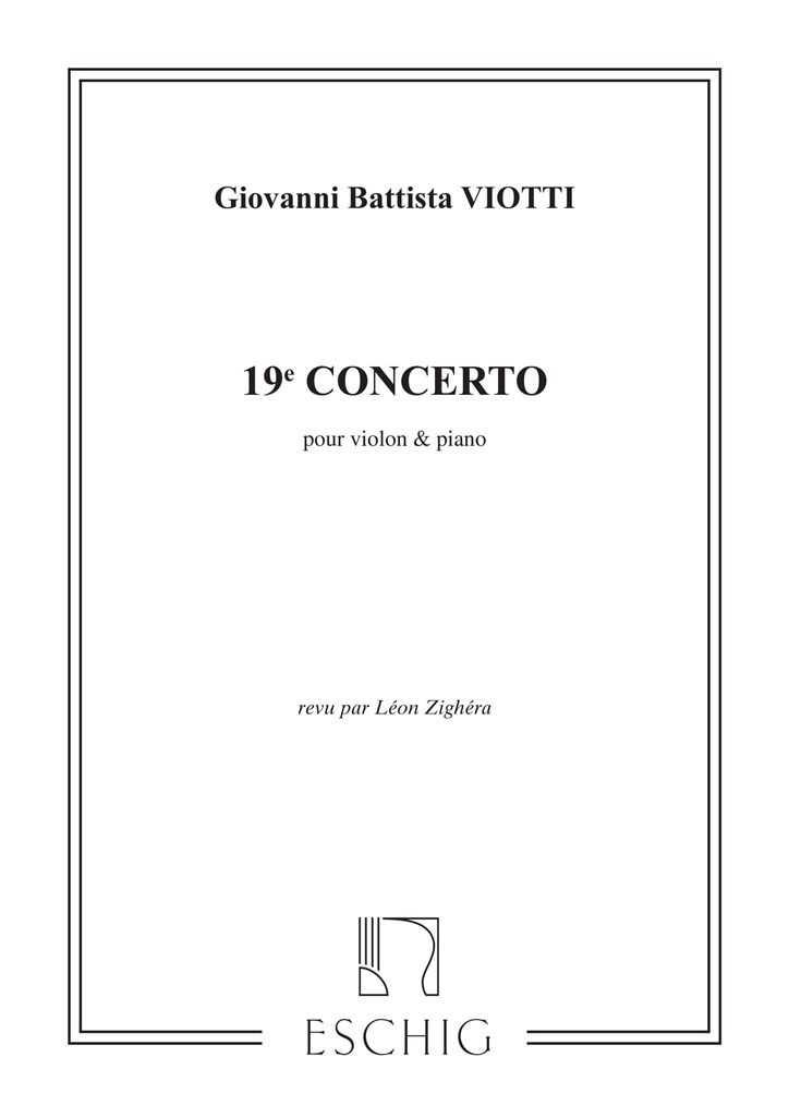 Concerto N 19 1er Solo (Zighera 13) Violon-Piano